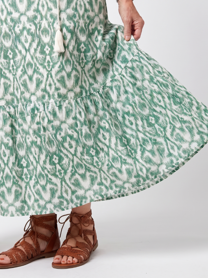 Ilara | Abito Midi V Neck con Frange