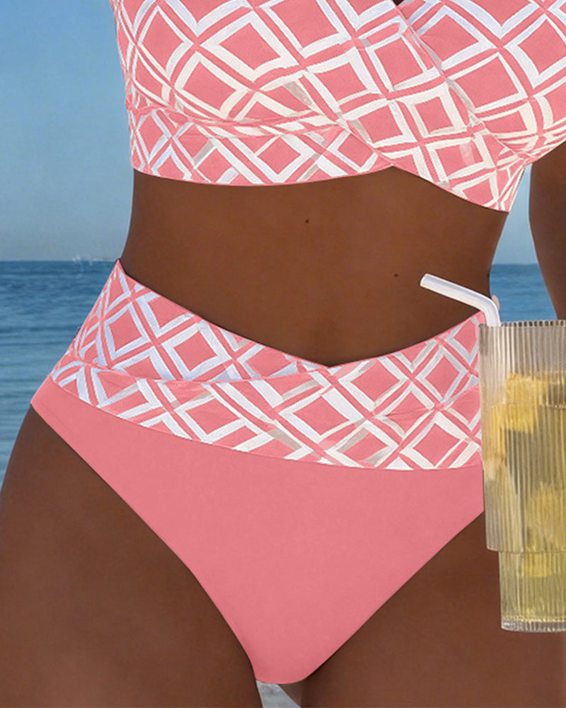 Bikini Due Pezzi Con Coppa E Motivo A Diamante