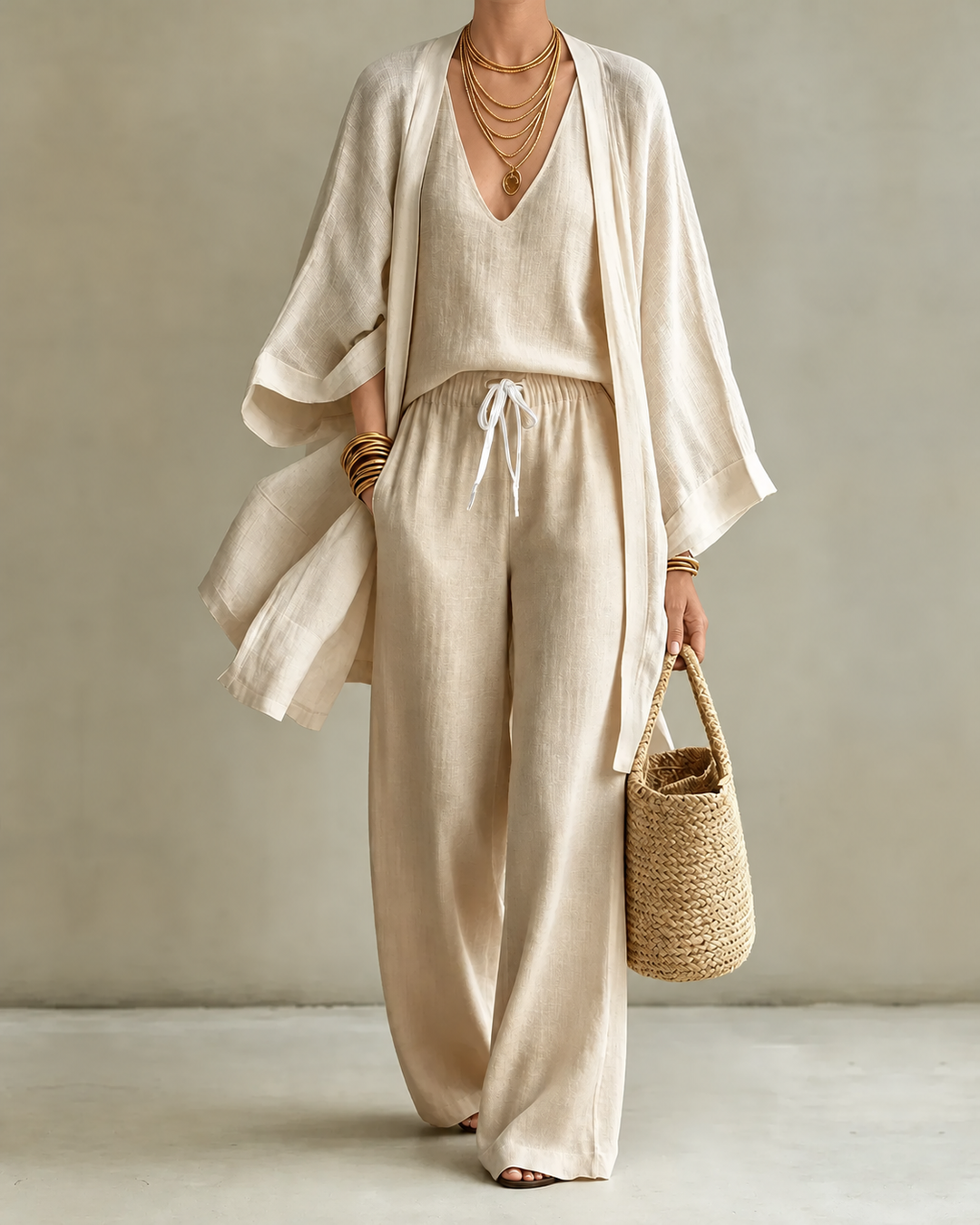 Tanisha | Set di 3 pezzi in Look Lino