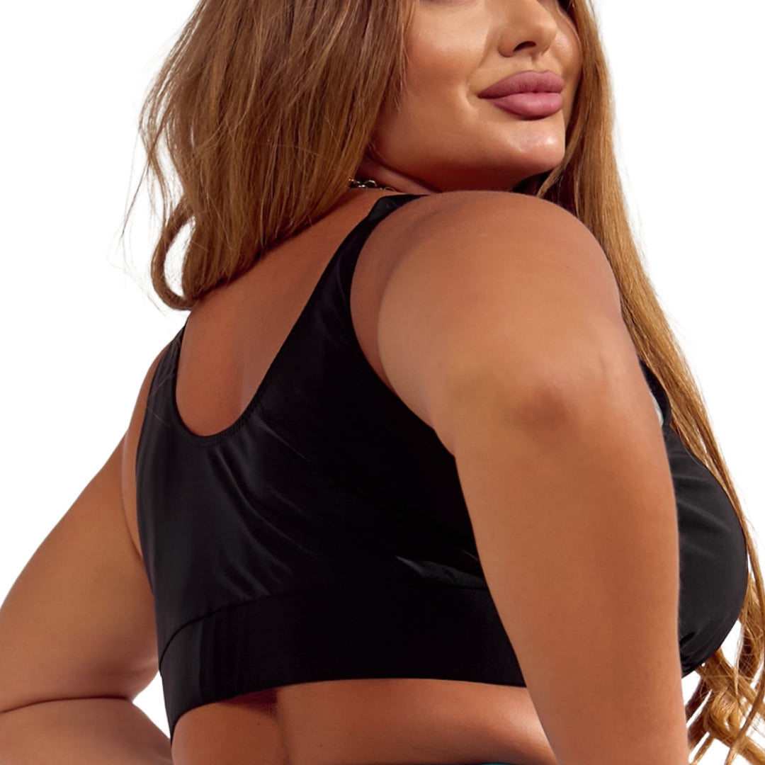 Costume da bagno a vita alta Amelia Black con controllo della pancia