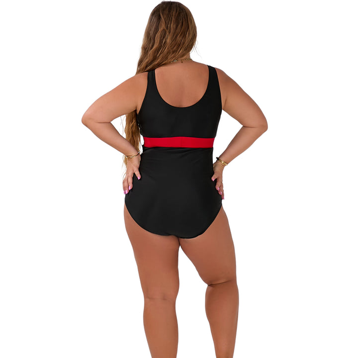 Costume da Bagno Intero Nicole Rosso con Controllo Pancia