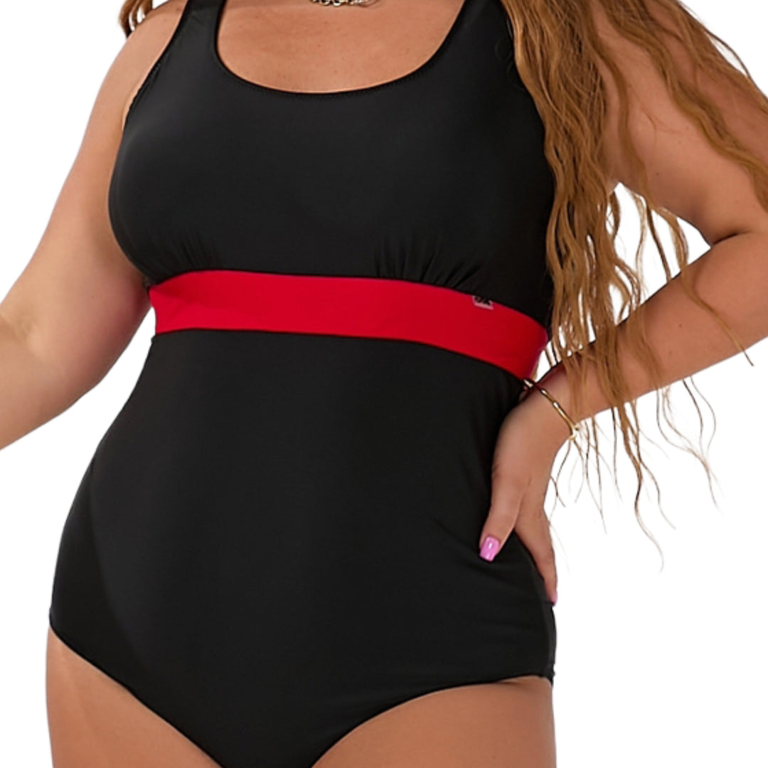 Costume da Bagno Intero Nicole Rosso con Controllo Pancia
