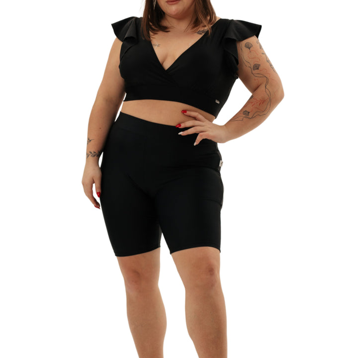 Set di Costumi da Bagno Irene Black con Controllo della Pancia