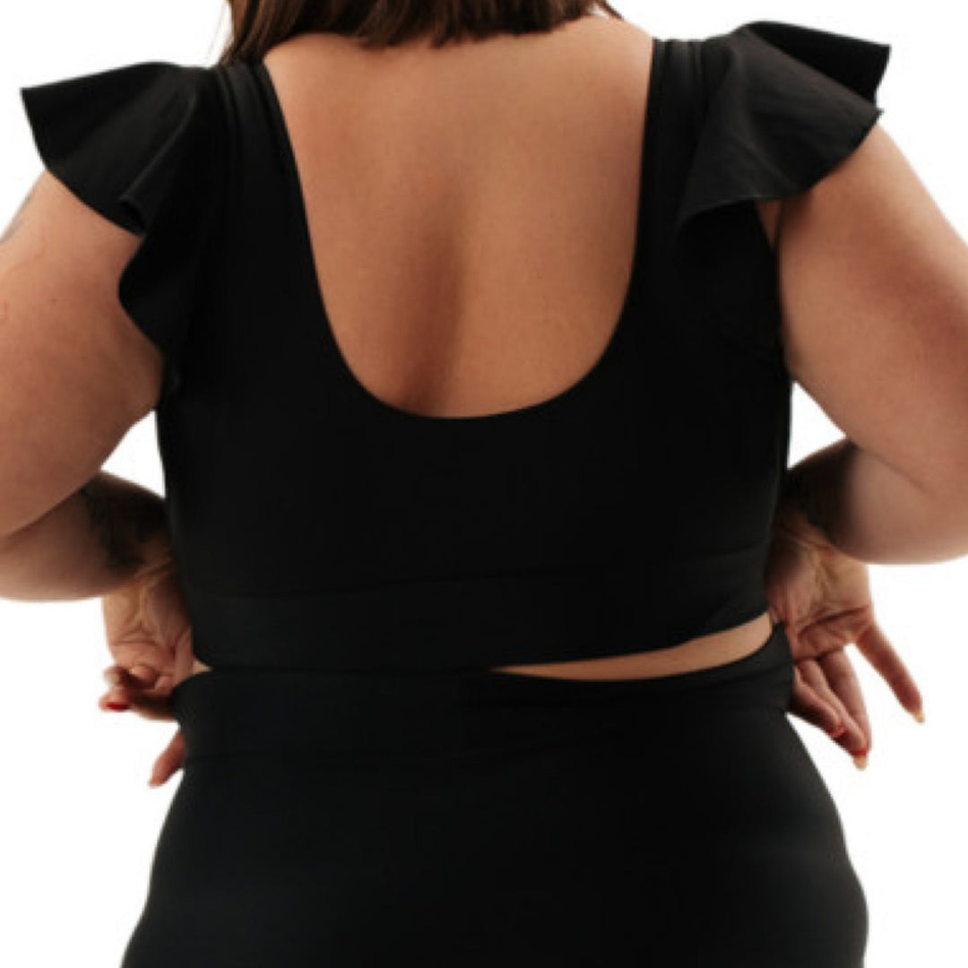 Set di Costumi da Bagno Irene Black con Controllo della Pancia