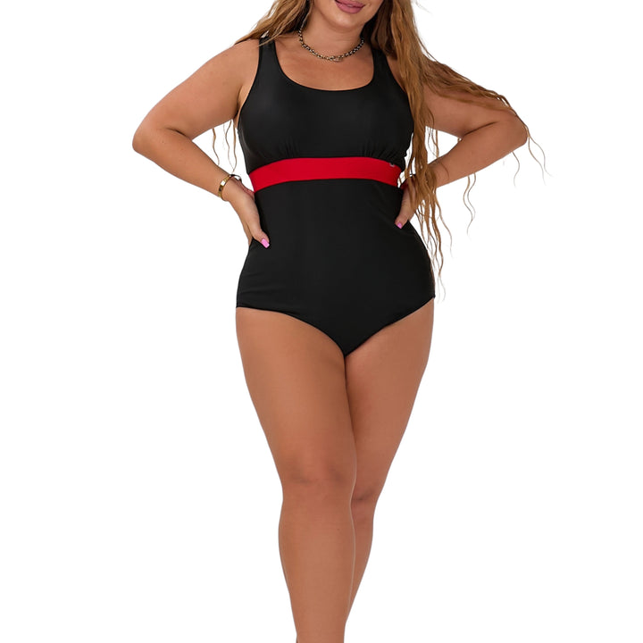Costume da Bagno Intero Nicole Rosso con Controllo Pancia