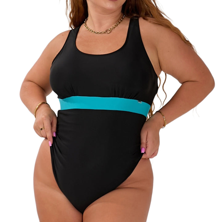 Costume da Bagno Intero Nicole Turchese con Controllo della Pancia