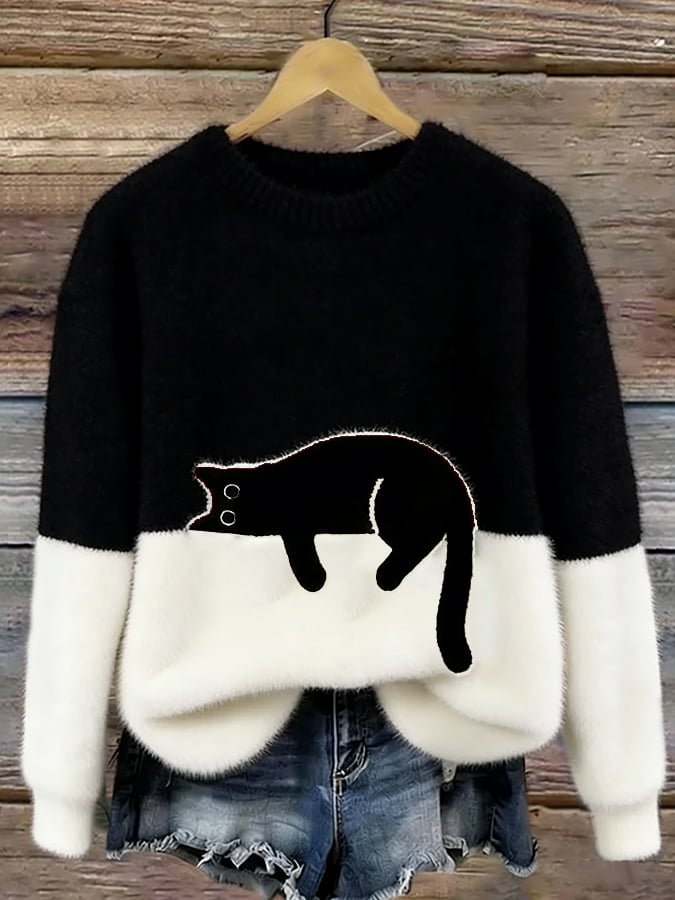 Aileen™ | Maglione Oversized con Stampa di Gatti Elegante