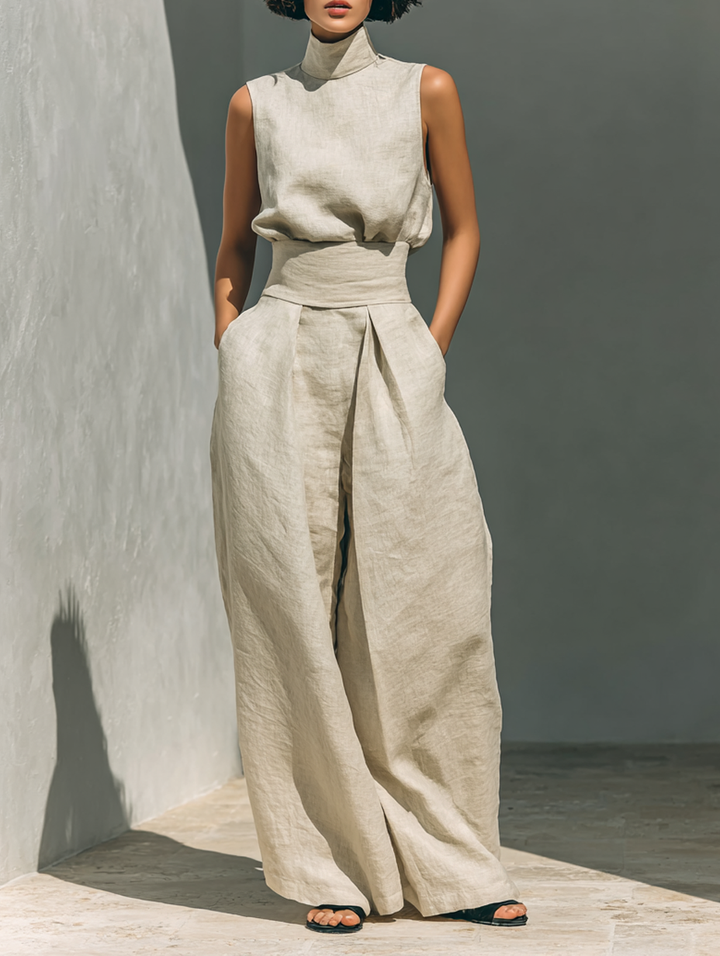 Venancia™ | Completo Minimalista Top e Pantaloni Larghi