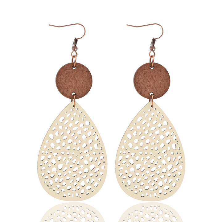 Eliana - Orecchini a pendente in PU Leather dallo stile vintage