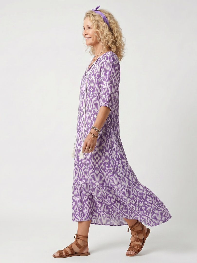 Penelope | Vestito Midi con Nappe Stampato