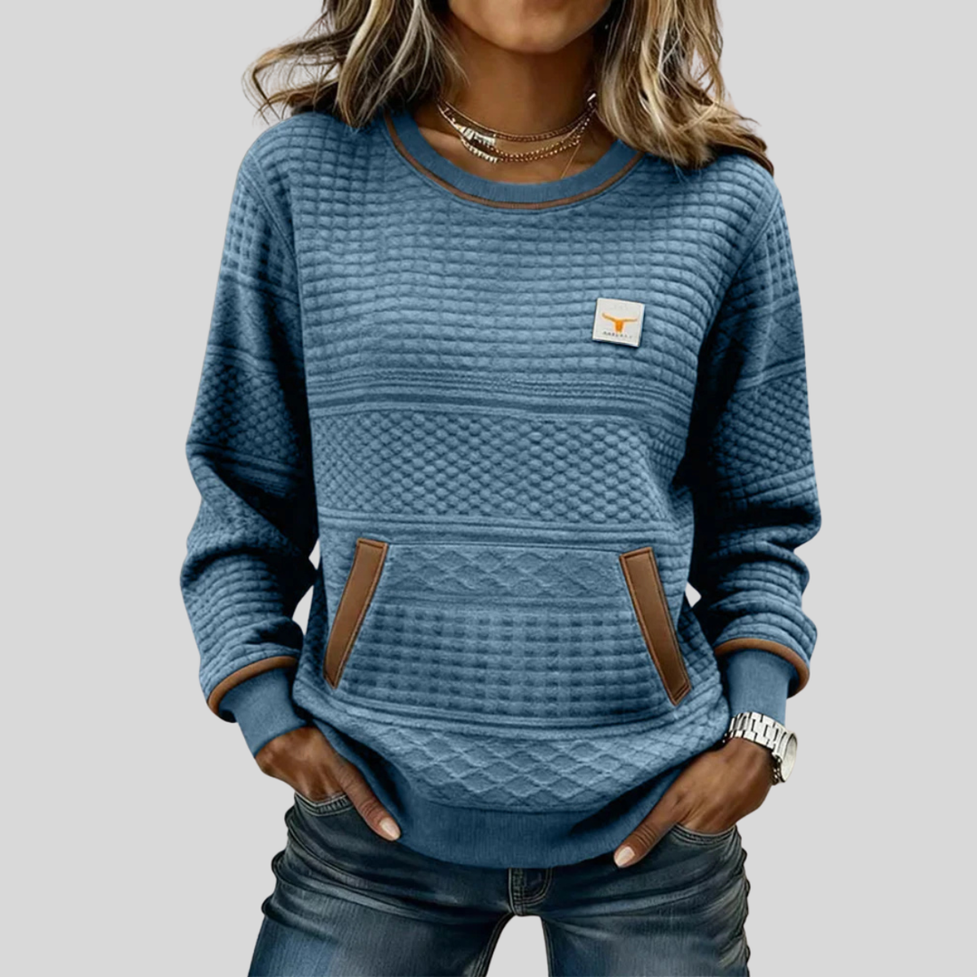 Noelle™ | Felpa con Collo A Girocollo Colorblock