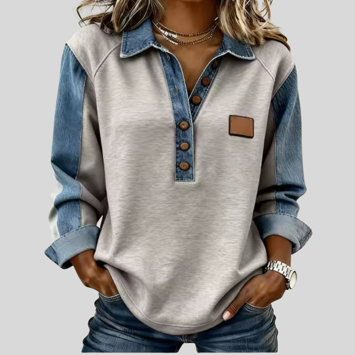 Voxanne™ | Pullover con Collo in Denim