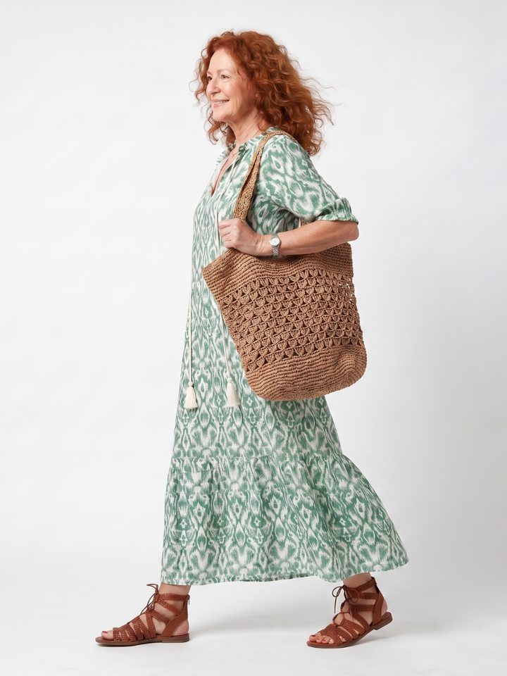 Ilara | Abito Midi V Neck con Frange
