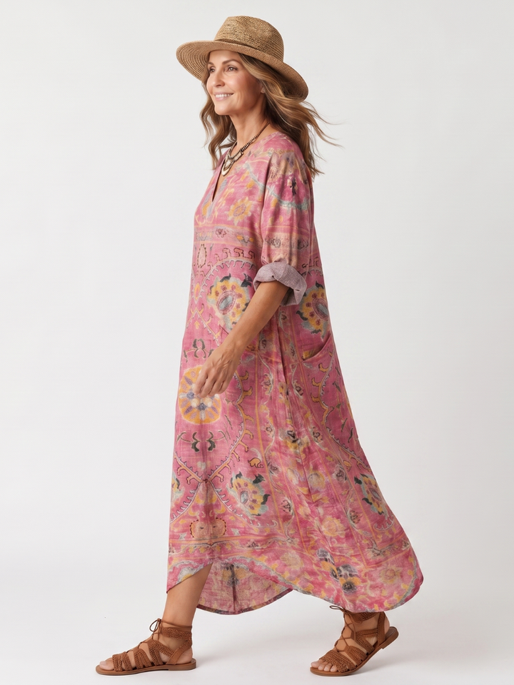 Tilda | Abito Midi Relaxed con Stampa Astratta
