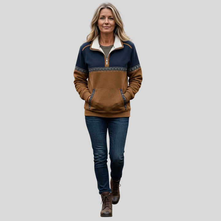 Alvette™ | Pullover a Mezzo Zip con Collo Sherpa