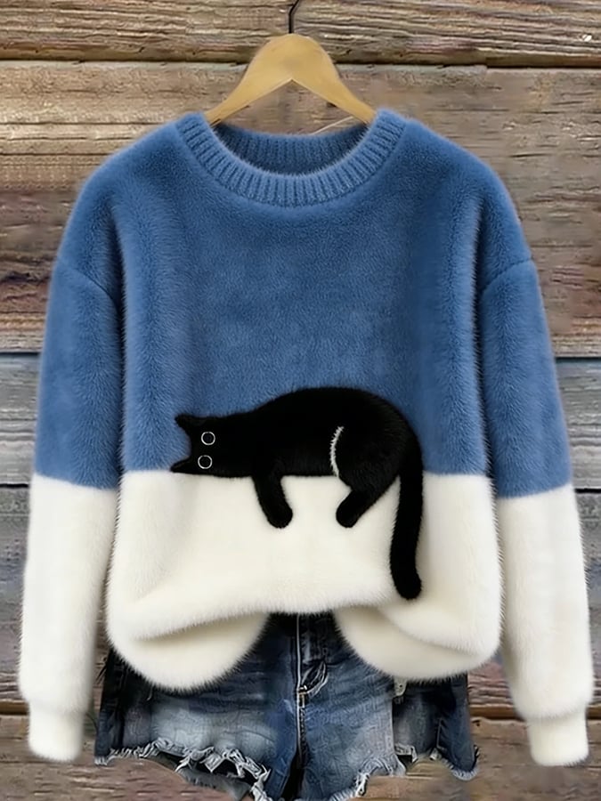 Aileen™ | Maglione Oversized con Stampa di Gatti Elegante