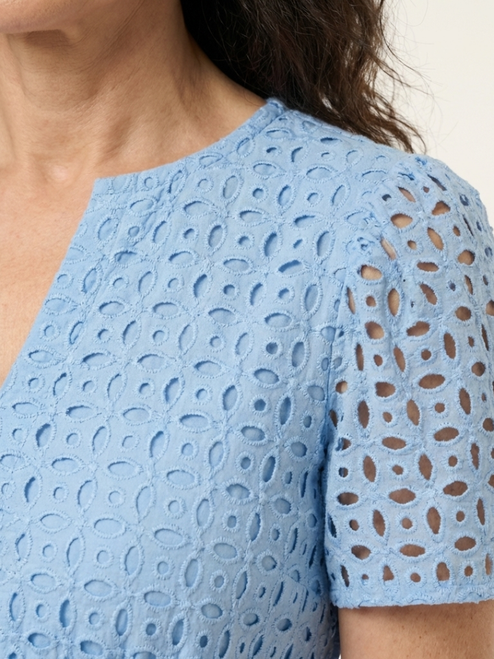 Brielle | Abito midi con scollatura a V e maniche corte con volant