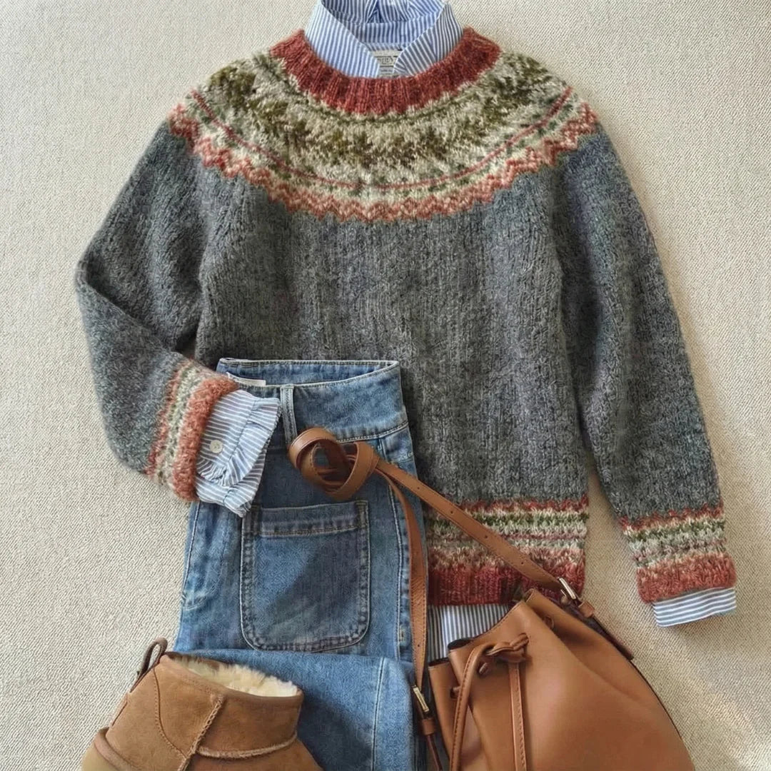 Britt | Maglione Fair Isle in Ruggine Autunnale