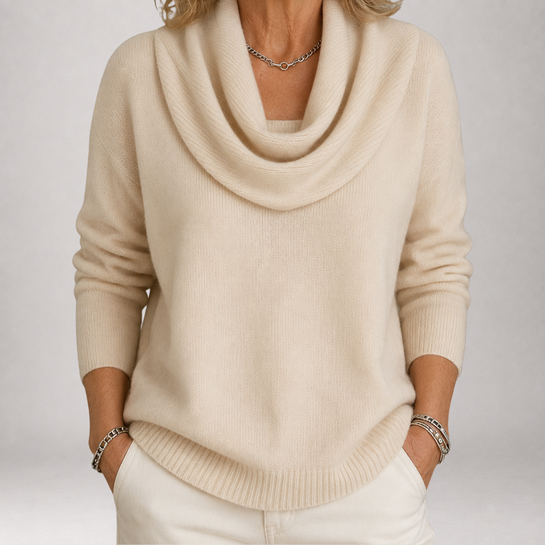 Delphie | Maglione con Collo Drappeggiato