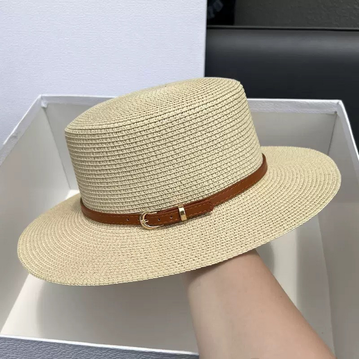 Audrey - Cappello a Cilindro con Ampia Visiera in Paglia