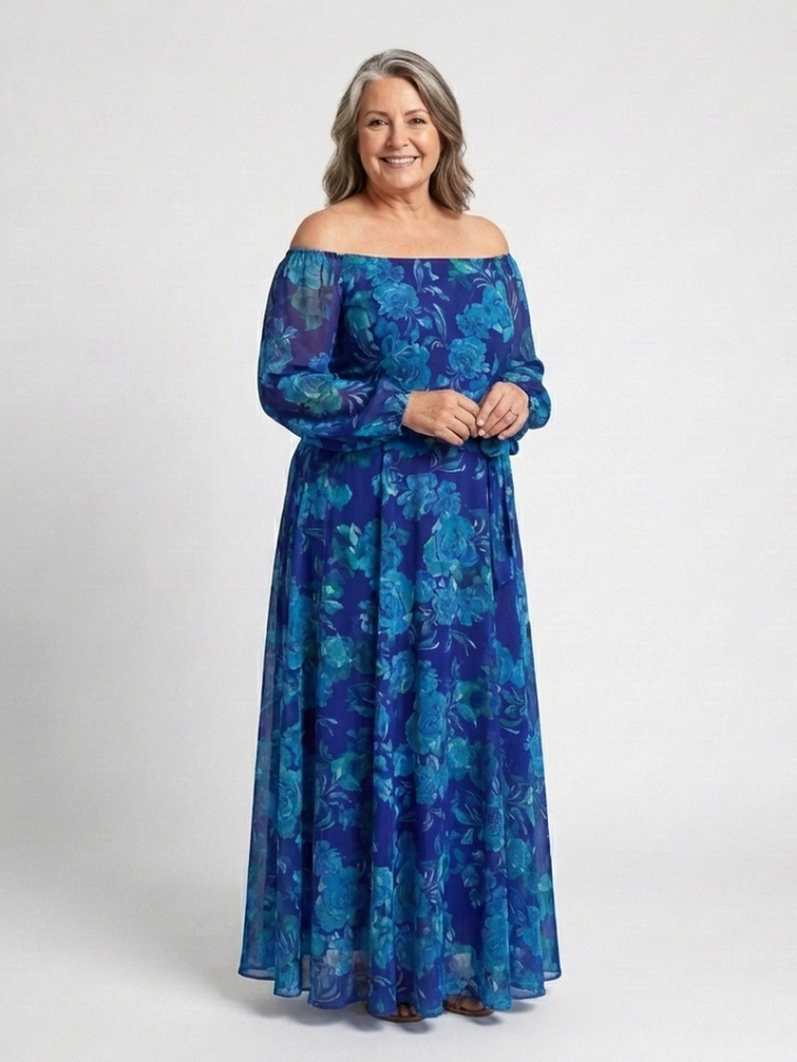Aspen | Abito Maxi a Spalle Scoperte con Fiori