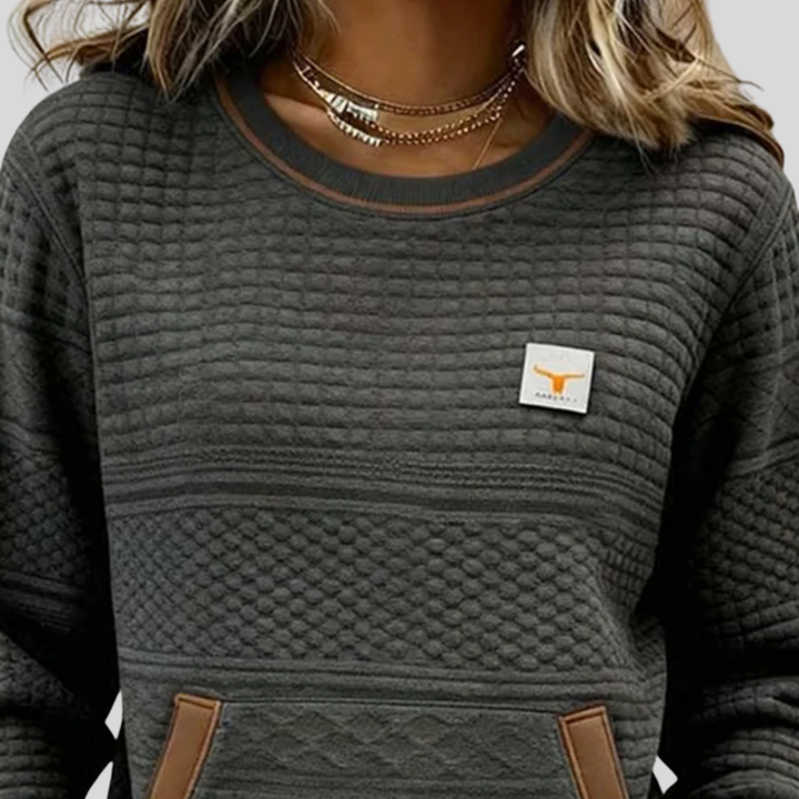 Noelle™ | Felpa con Collo A Girocollo Colorblock