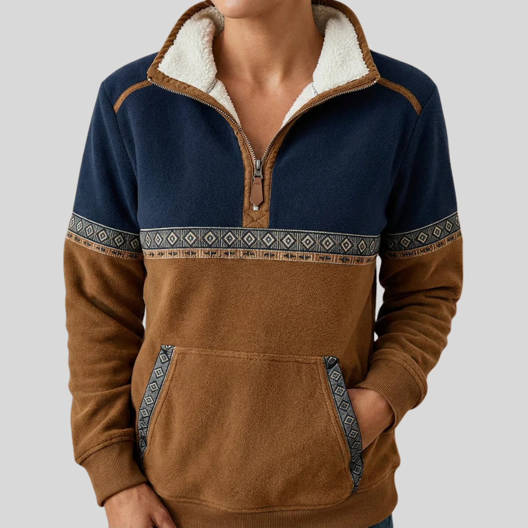 Alvette™ | Pullover a Mezzo Zip con Collo Sherpa