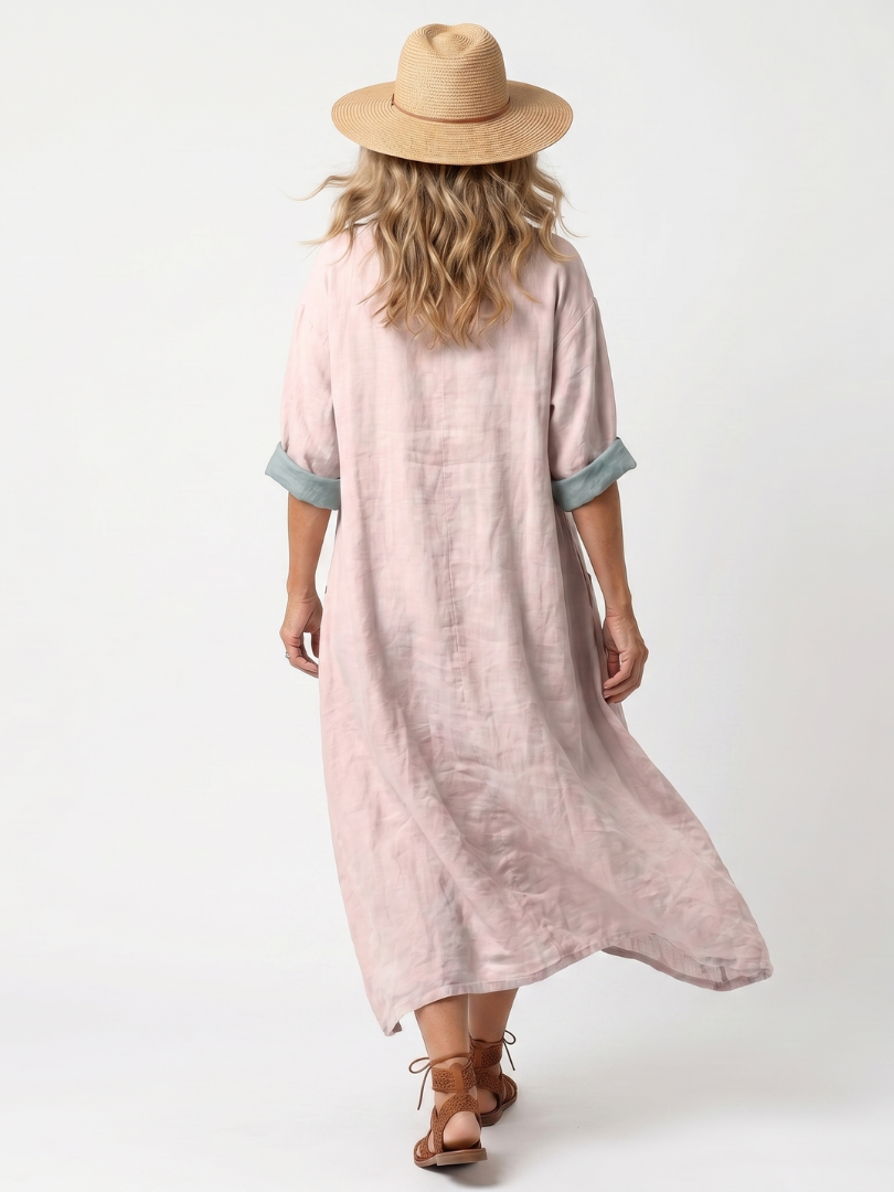 Kenza | Abito Midi Relaxed con Pannelli di Design e Tasche