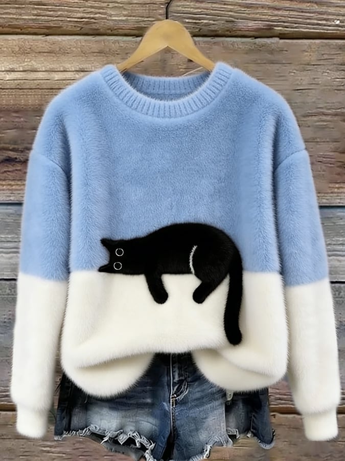 Aileen™ | Maglione Oversized con Stampa di Gatti Elegante