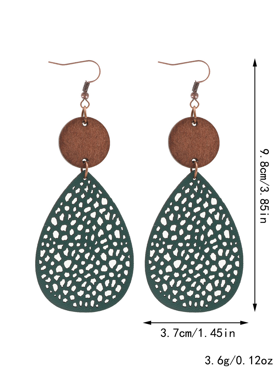 Eliana - Orecchini a pendente in PU Leather dallo stile vintage