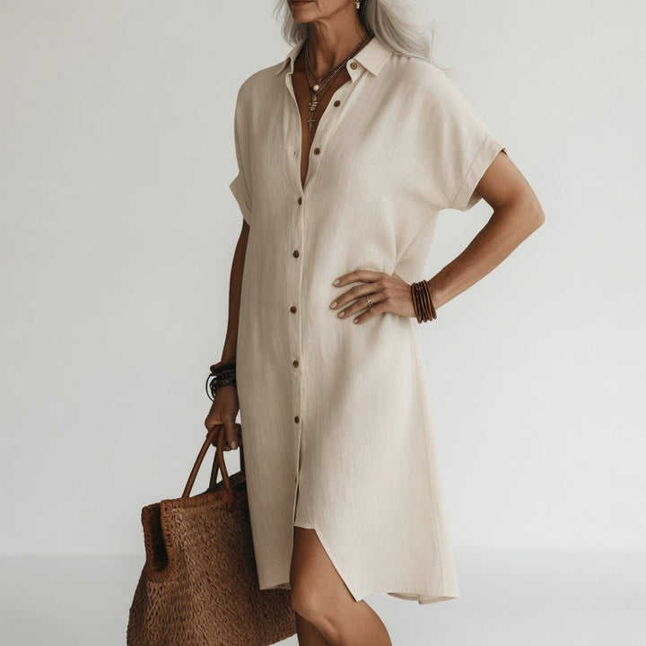 Timéa™ — Abito camicia midi traspirante eleganza parigina