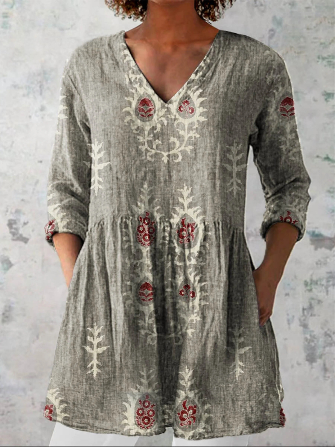 Elise | Blusa Lunga con Scollatura a V