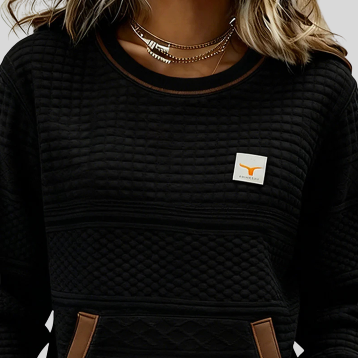 Noelle™ | Felpa con Collo A Girocollo Colorblock