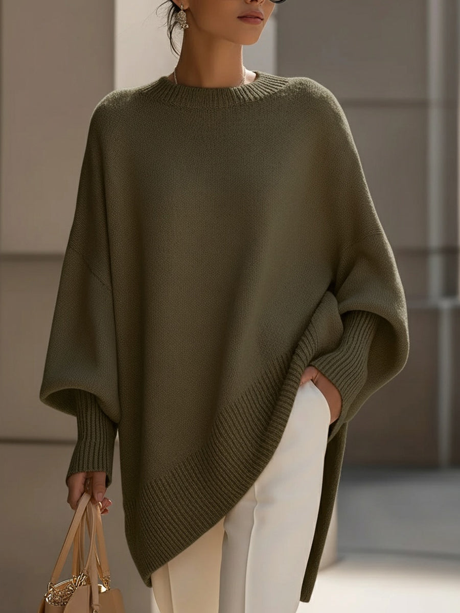 Jennifer | Maglione Oversize Drappeggiato con Collo Ampio