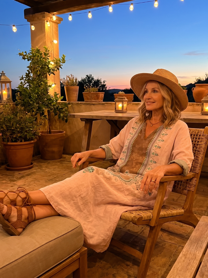 Kenza | Abito Midi Relaxed con Pannelli di Design e Tasche