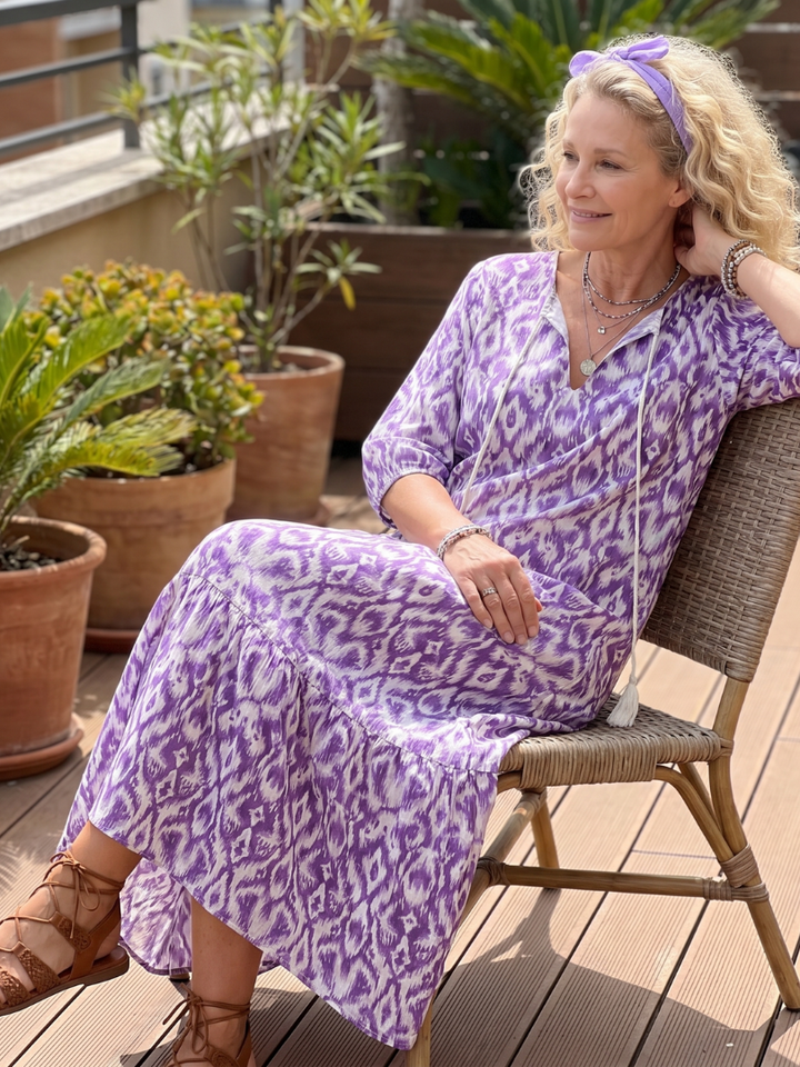 Penelope | Vestito Midi con Nappe Stampato
