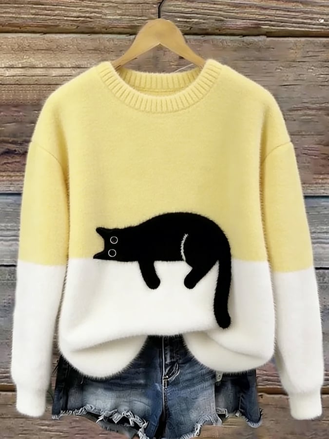 Aileen™ | Maglione Oversized con Stampa di Gatti Elegante