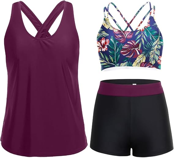 Set Tankini di Supporto in 3 Pezzi