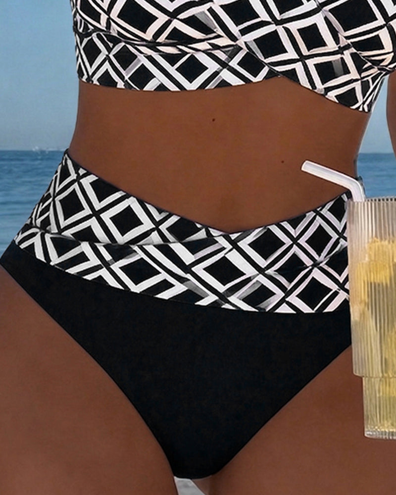 NEUS™ | Costume da Bagno a Due Pezzi Stile Reggiseno con Motivo a Diamante