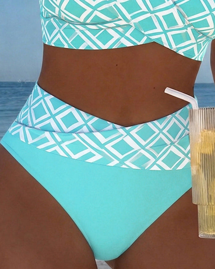NEUS™ | Costume da Bagno a Due Pezzi Stile Reggiseno con Motivo a Diamante