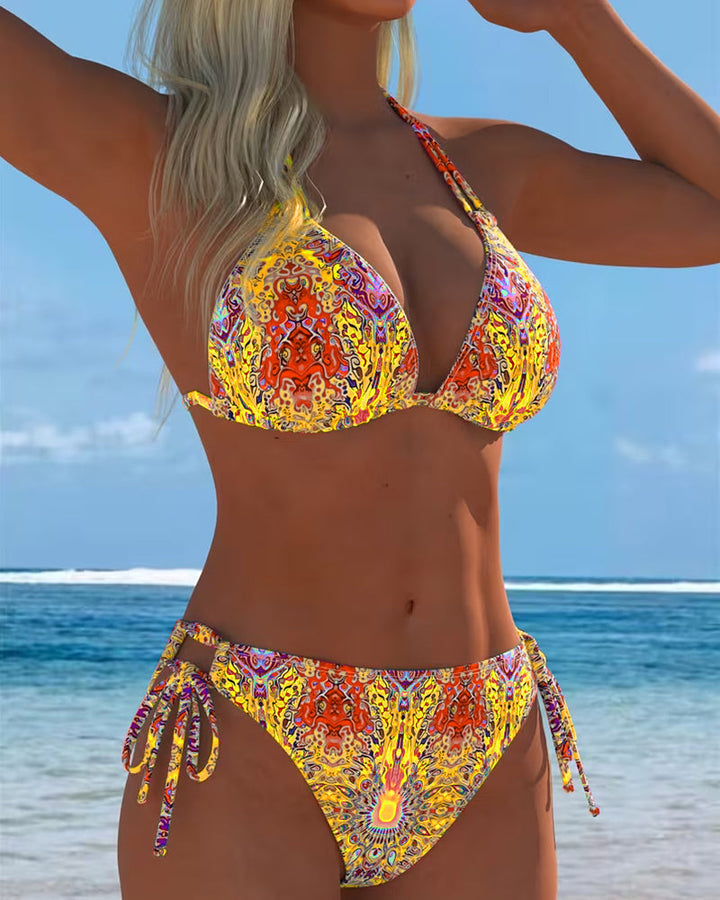 Bikini Colorato Halter Stampa