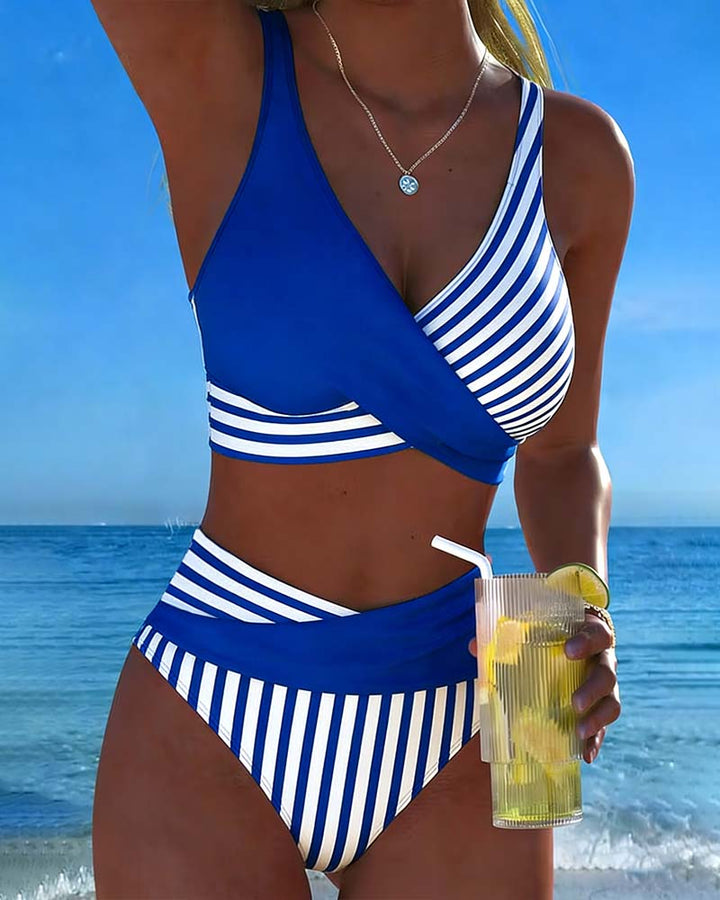 Bikini Strisce Incrociate Stampato