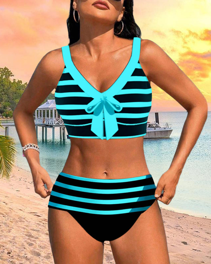 By Esmee® | Bikini a Righe con Vita Alta