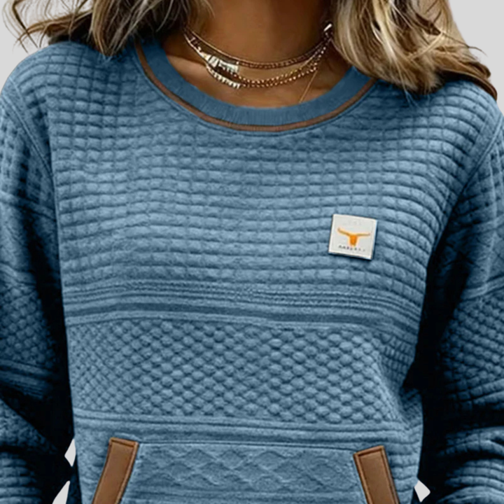 Noelle™ | Felpa con Collo A Girocollo Colorblock