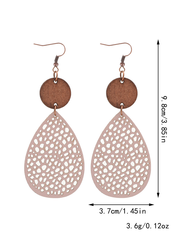 Eliana - Orecchini a pendente in PU Leather dallo stile vintage