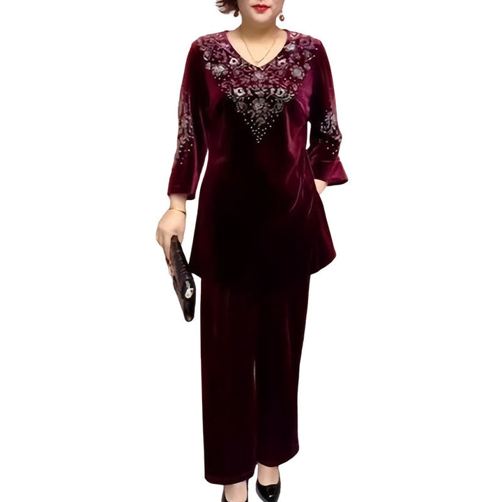 Elvire - Completo elegante in velluto a due pezzi