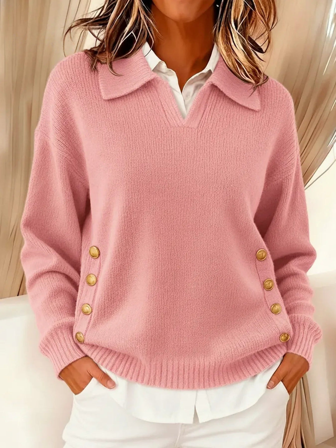 Vynette™ | Maglione a V con Collo