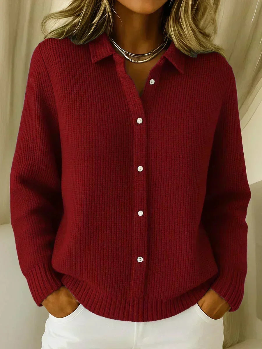 Camille™ | Cardigan Button-Up in Maglia Testurizzata