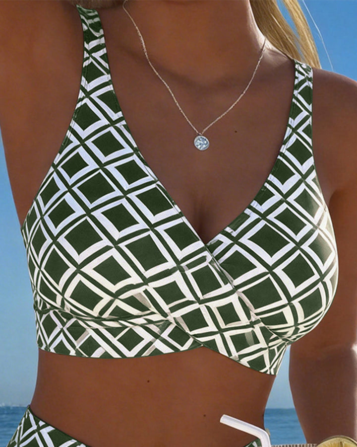 Bikini Due Pezzi Con Coppa E Motivo A Diamante
