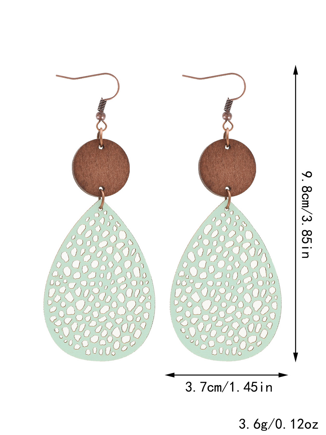 Eliana - Orecchini a pendente in PU Leather dallo stile vintage